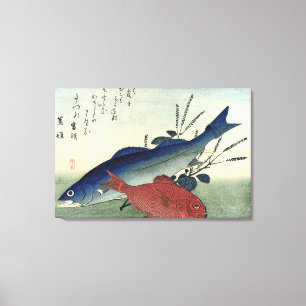 Suzuki & Kimmedai - Hiroshige's Japanese Fish Canvas Print