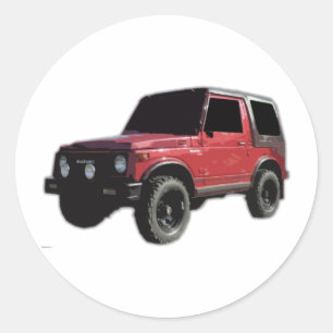 suzuki samurai classic round sticker