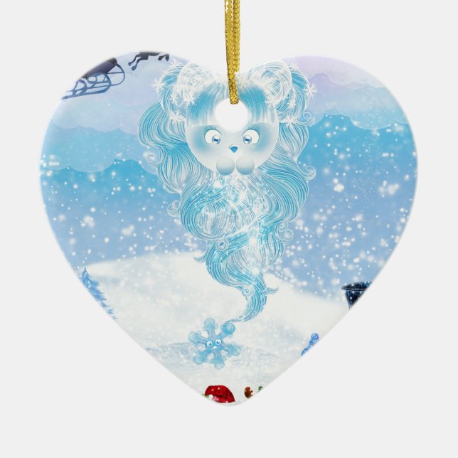 Suzy Snowflake is Coming to Town! Ceramic Ornament (Front)