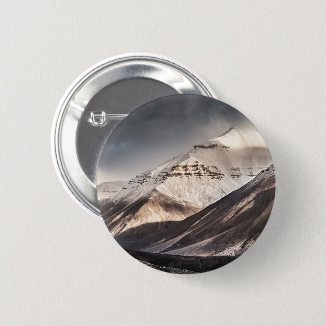 Svalbard Mountain 2 Inch Round Button (Front & Back)