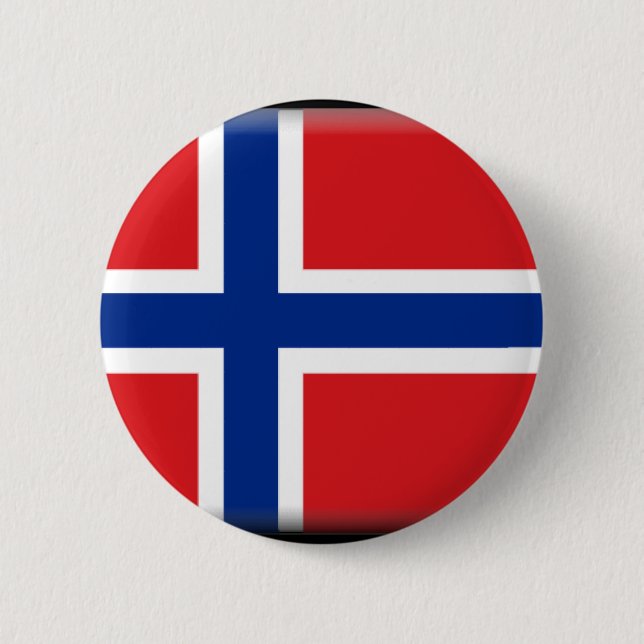 Svalbard (Norway) Flag 2 Inch Round Button (Front)