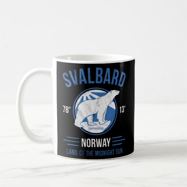 Svalbard Norway Polar Bears Longyearbyen Coffee Mug (Left)