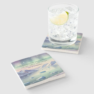 Svalbard, Norway & Quote Stone Coaster