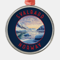 Svalbard Norway Retro Distressed Circle