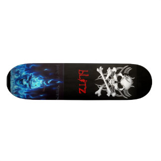 svart, skull bones, BlueFireSkullSign, blitz Skateboard