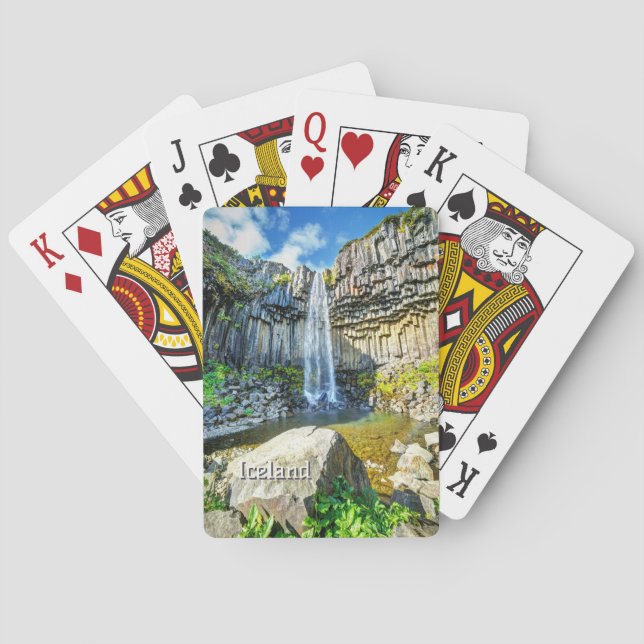 Svartifoss Waterfall, Iceland Playing Cards (Back)