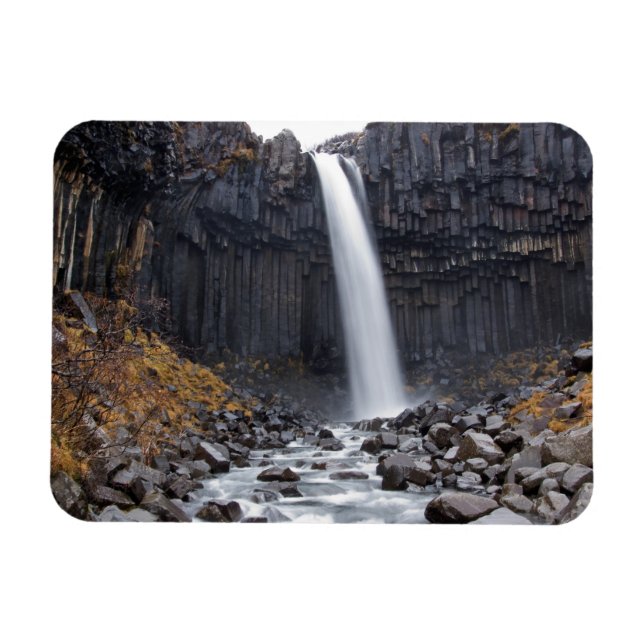 Svartifoss waterfall in Iceland rectangular magnet (Horizontal)