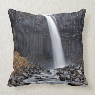 Svartifoss waterfall in Iceland throw pillow