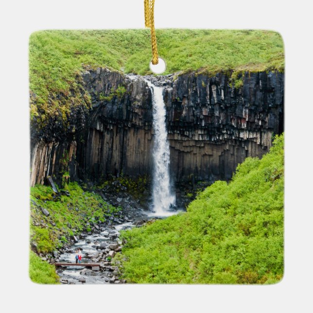 Svartifoss Waterfall in Skaftafell - Iceland Ceramic Ornament (Front)