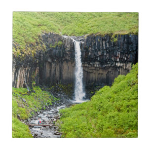 Svartifoss Waterfall in Skaftafell - Iceland Tile