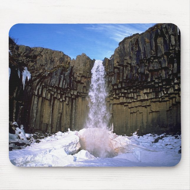 Svartifoss Waterfall Winter Mouse Pad (Front)