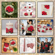 Elegant Gold Glitter Christmas Poinsettia
