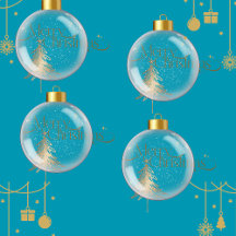 Elegant Gold Glass Bauble Christmas Collection