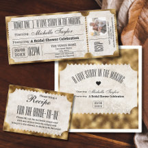 Vintage Movie Cinema Ticket Bridal Shower