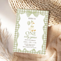 Green Gingham Silly Goose