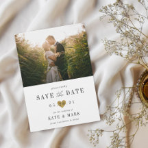 Modern Gold Hearts Wedding