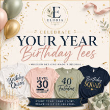 Celebrate Your Year Birthday Tees