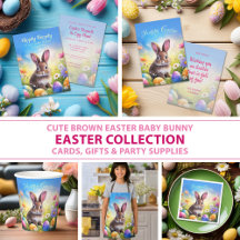 Cute Brown Easter Baby Bunny Party Collection