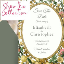 Golden Yellow Floral Frame Wedding Suite