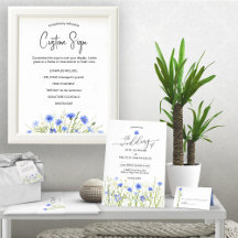 Blue Wildflower Wedding Stationery
