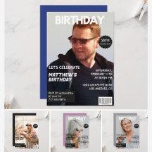 Magazine Cover Birthday Invitations