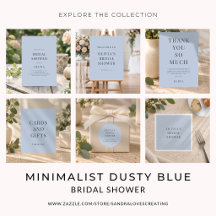 Minimalist Dusty Blue Bridal Shower