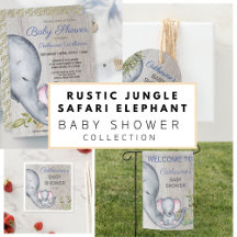 RUSTIC JUNGLE SAFARI ELEPHANT BABY SHOWER