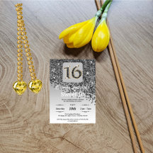 Sweet 16 Black Glitter