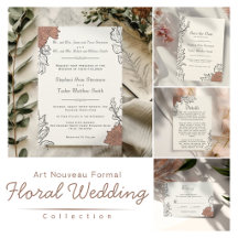 Elegant Modern Art Nouveau Floral Formal Wedding
