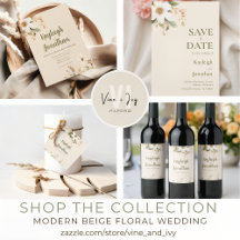 Modern Beige Floral Wedding