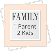 Family with 1 parent 2 kids