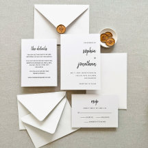 Modern Minimalist Script | Letterpress Wedding