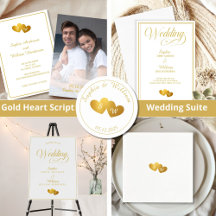 Gold Heart Monogram Couple Initial Script Wedding 