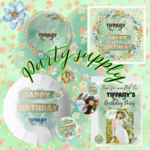 Birthday with Flowers and Butterflies