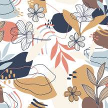 Retro Earth tones Floral