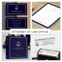 Attorney at Law gold scales of justice navy set