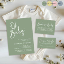 Oh Baby Simple Modern Script Baby Shower