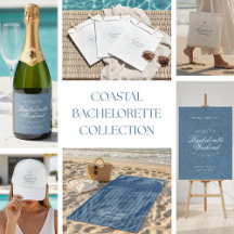 Modern Coastal Blue Bachelorette Party Collection