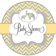 Yellow Elephant Chevron Baby Collection
