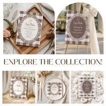 Cafe Bebe Neutral Rustic Plaid Baby Shower 