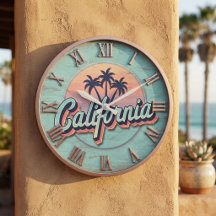 California Wall Clocks – Vintage, Coastal, Western