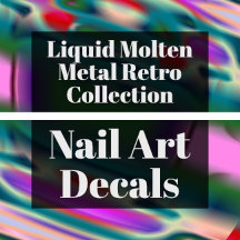 Liquid Molten Metal Retro Nail Art Decals