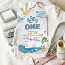 The Big One Surf Birthday Invitation Collection