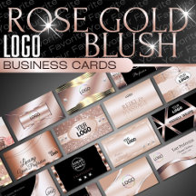 Rose Gold Logo Business Cards - Luxury Classy Glam