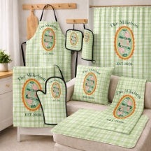 Green Gingham Sardines Custom Family Name