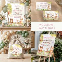 Woodland Girl Baby Shower Forest Animals