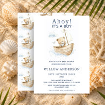 Ahoy It’s A Boy Teddy Bear Baby Shower Collection