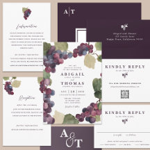 Gouache Grape Vine | Wedding Invitation Suite
