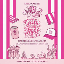 Retro Pink Girls Gone Mild Bachelorette Weekend 