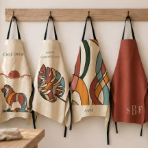Serene Savanna Boho Mid Century Kitchen Aprons